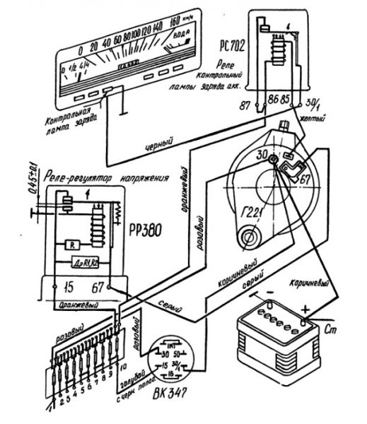 Схема подключения генератора ВАЗ 2101