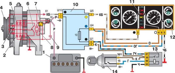 Схема подключения генератора